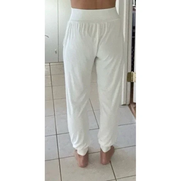 Cinq a Sept 5a7 Jogger Dress Pants XS High Waist Sheer Lined Off White $265